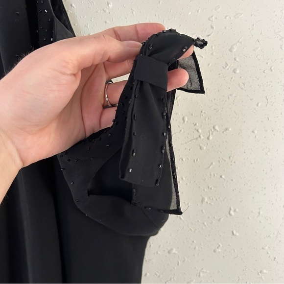 Jones New York Vintage Black Bow Detail Beaded 90s Party Dress Formal Size 6 - Picture 2 of 7